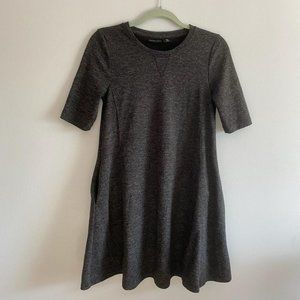 Adrienne Vittadini Grey 3/4 Length Sleeve Dress